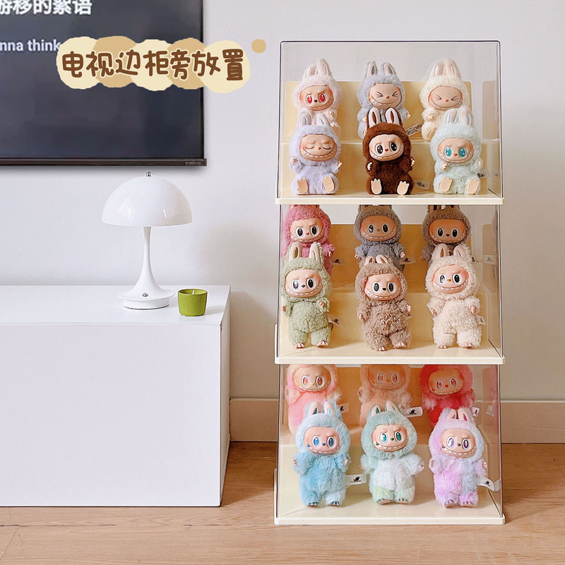 labubu展示盒透明阶梯拉布布挂件娃娃手办展示柜子盲盒收纳展示架|undefined