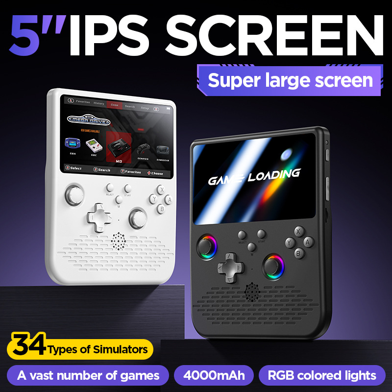 H5 Handheld Game Console Supports Headphones Cross-Border New Model 5.0inch High-Definition Large Screen Two-Player Open Source Handheld Console