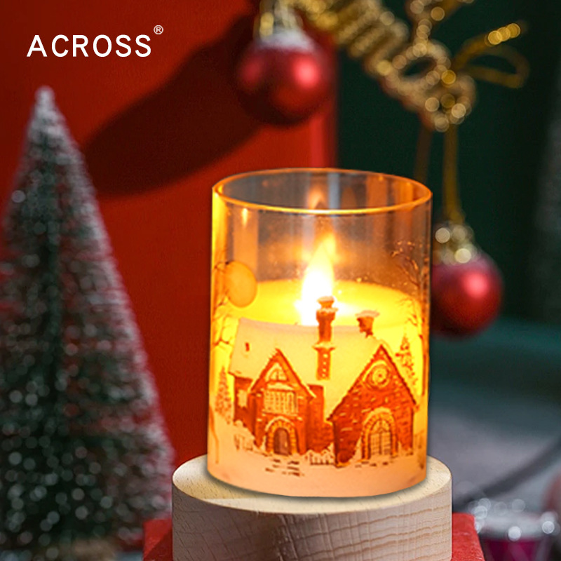 Cross Border Swing Electronic Candle Christmas Acrylic Sticker Candle Light LED Light suit Festival Christmas