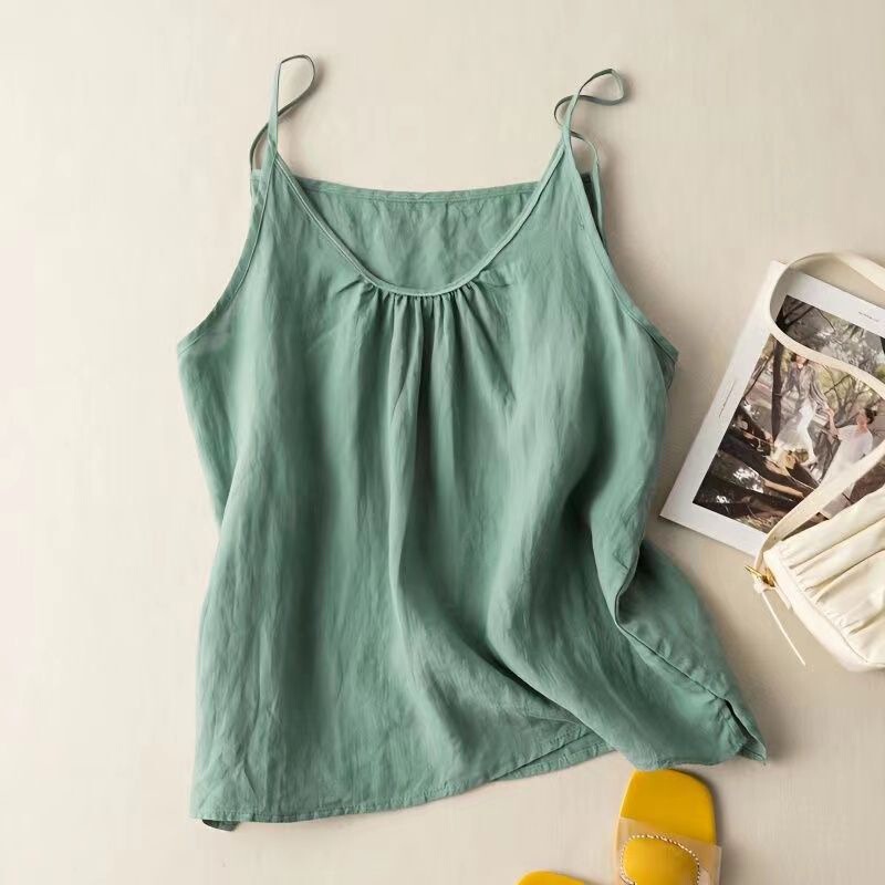 New Summer Vintage Women's Vest Sleeveless Inner Loose Pullover Base Strap Top Thin Slimming Elegant New Summer Vintage Women's Vest Sleeveless Inner Loose Pullover Base Strap Top Thin Slimming Elegant