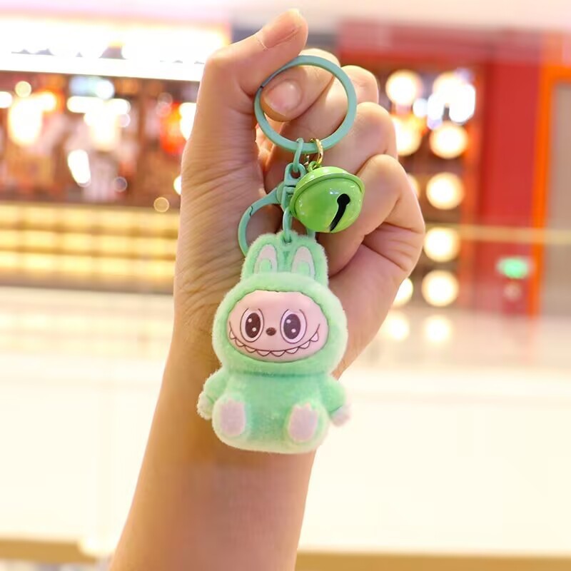 Labubu 植毛かわいいペンダント 6 センチメートル座りラブバッグキーホルダーかわいい漫画立体人形|undefined