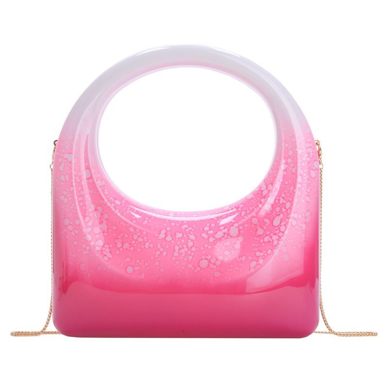 2025 nueva moda transfronteriza bolsa de cena de mujer acrílico brillante bolsa de meseta de fiesta simple bolsa cuadrada mochila