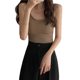 2023 New Knitted Thread Strip U-collar US Back Sports Vest Outer Wear with Chest Pad Camisole Vest Inner Wear Women