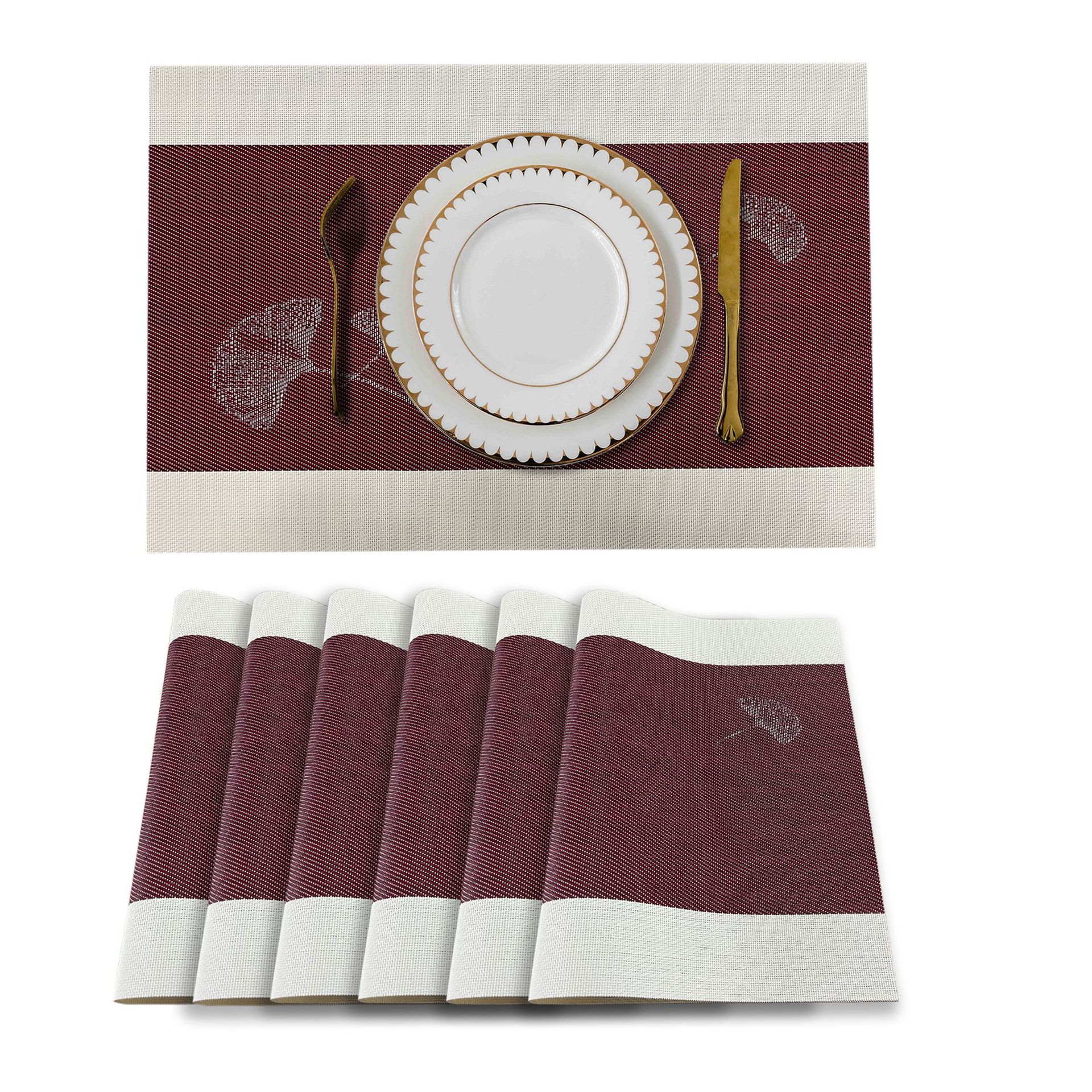 Nuevo Teslin placemat ginkgo jacquard tejido occidental placemat Luz de lujo decorativo Coaster almohadilla de aislamiento térmico impermeable y a prueba de aceite