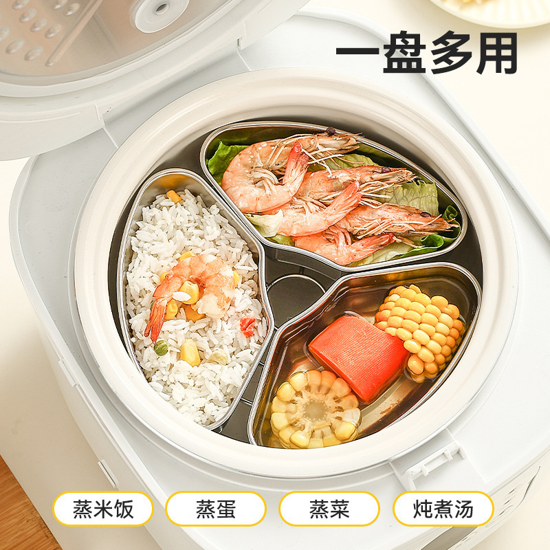 304 stainless steel fan-shaped steamer rice cooker steamer multi-function rice steamer egg soup artifact household water-proof steamer