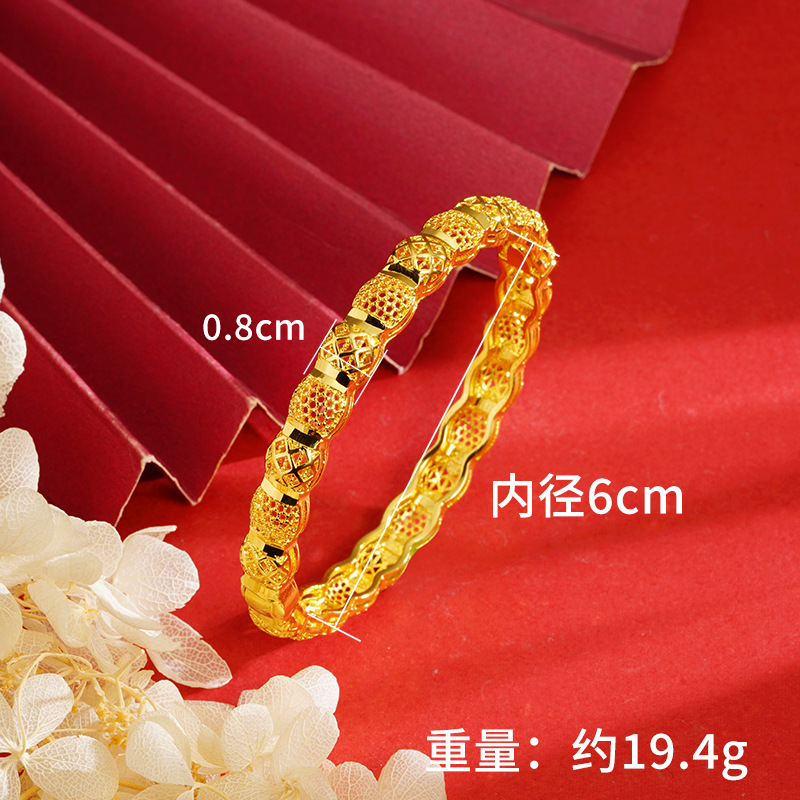 Vietnam antiguo oro hebilla pulsera hueco panal cóncavo-convexo personalidad Yiwu joyería al por mayor vivo caliente