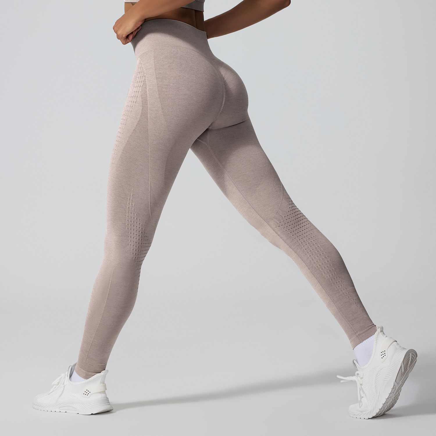 Amazonas catiónico ultra suave sensación sin pellizco de mujer apretado caderas de belleza Jacquard nueve pantalones de gimnasio