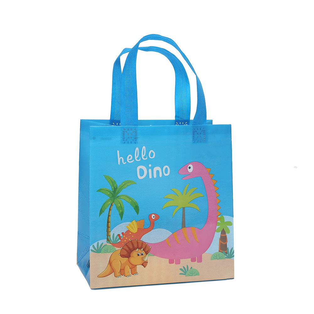 Bolsa de regalo pequeña para el Día del Niño, bolsa de regalo de tela no tejida con diseño de dinosaurio, bolsa de regalo para dulces de jardín de infantes image 5