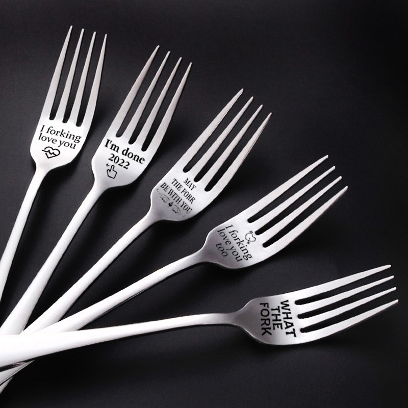 European and American Explosions Christmas Family Tableware Stainless Steel Cake Fruit Fork Spoon Gift Fork European and American Explosions Christmas Family Tableware Stainless Steel Cake Fruit Fork Spoon Gift Fork