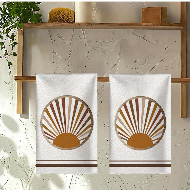 Cross-Border Printed Kitchen Towels, Absorbent Dishcloths, Wear-Resistant Towels, Household Cleaning Cloths, Table Wiping Cloths, Scouring Pads