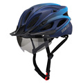 厂家新款公路山地车一体成型帽檐风镜带灯头盔骑行头盔自行车头盔