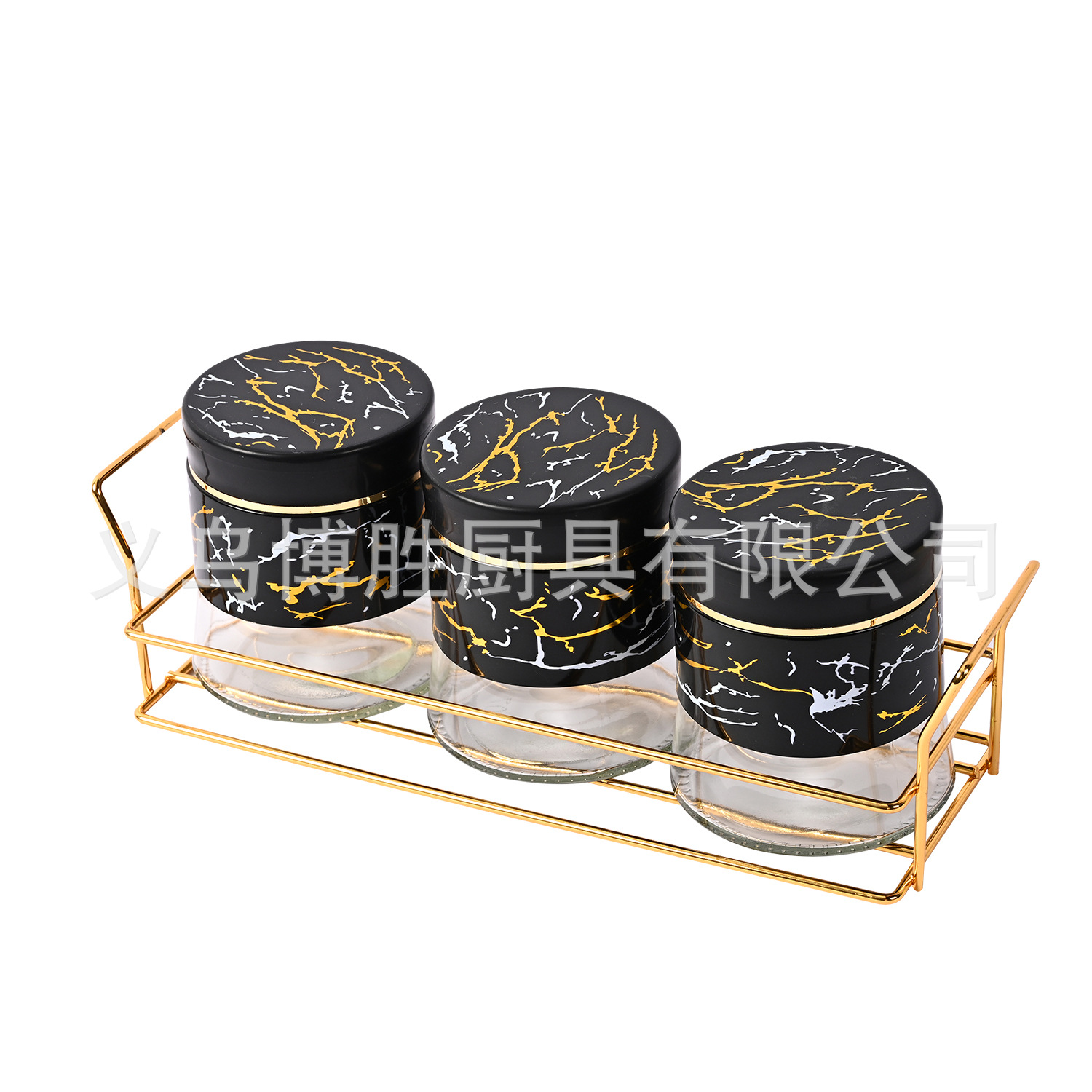 Las latas de almacenamiento de la cocina del hogar se adaptan a un juego de 3 piezas con estante de hierro serie de cocina de alta gama productos de comercio exterior latas selladas transfronterizas