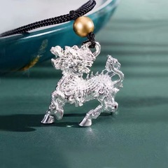 砂金麒麟ペンダント5d覇気祥瑞銀麒麟ペンダント中継ビーズ部品黒縄アクセサリーは生放送で供給できます。