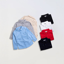 外贸儿童衬衫秋季新款男童简约内搭舒适透气休闲宽松童装衬衫批发