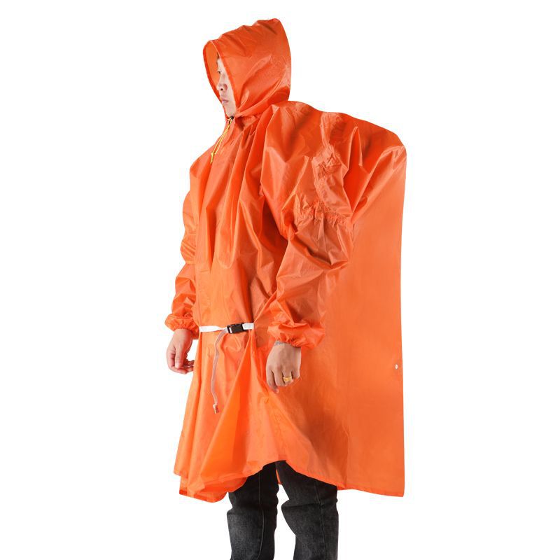 Outdoor Mountaineering Raincoat Poncho Travel Thickened Polyester Taffeta Multifunctional Three-In-One Hiking and Fishing