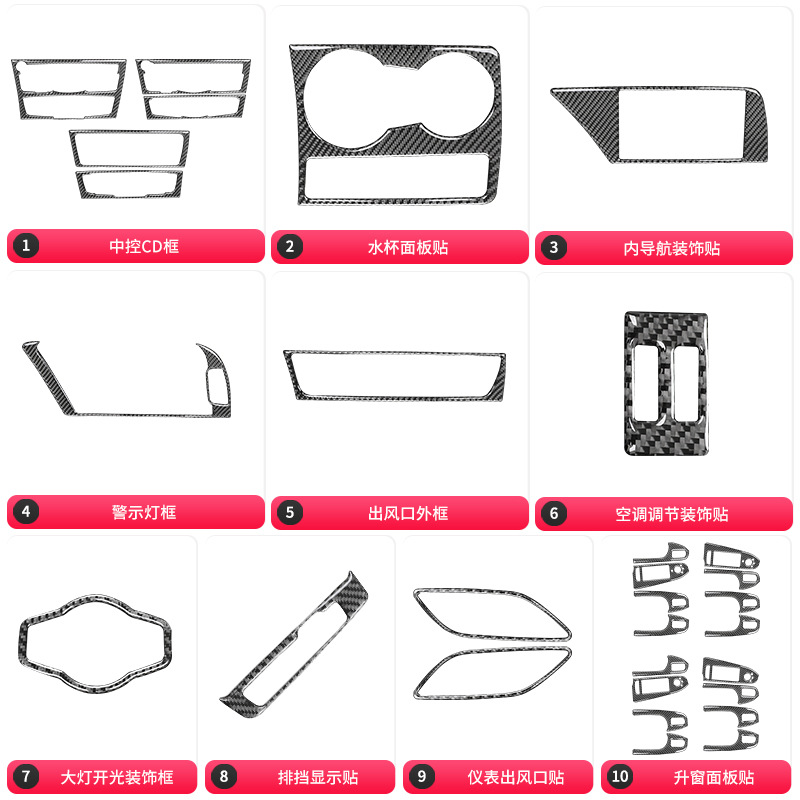 Adecuado para Audi viejo a4l B8 fibra de carbono puerta del coche interior puerta tazón decorativo pegatinas A4 interior modificación Accesorios