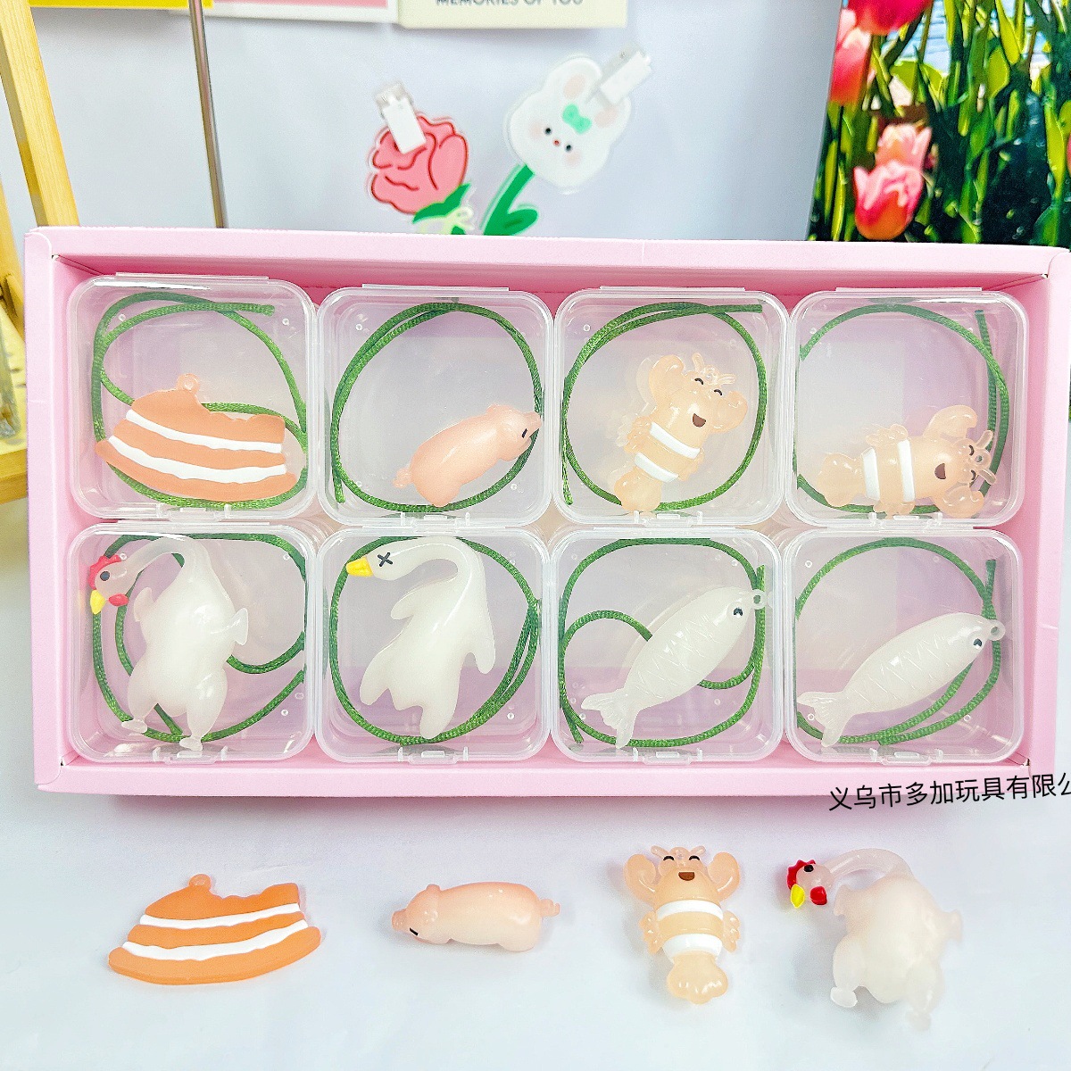 B Colgante de pato asado que cambia de color con sensor de luz UV que cambia de color modelos explosivos Colgante de coche creativo puestos de juguetes para niños