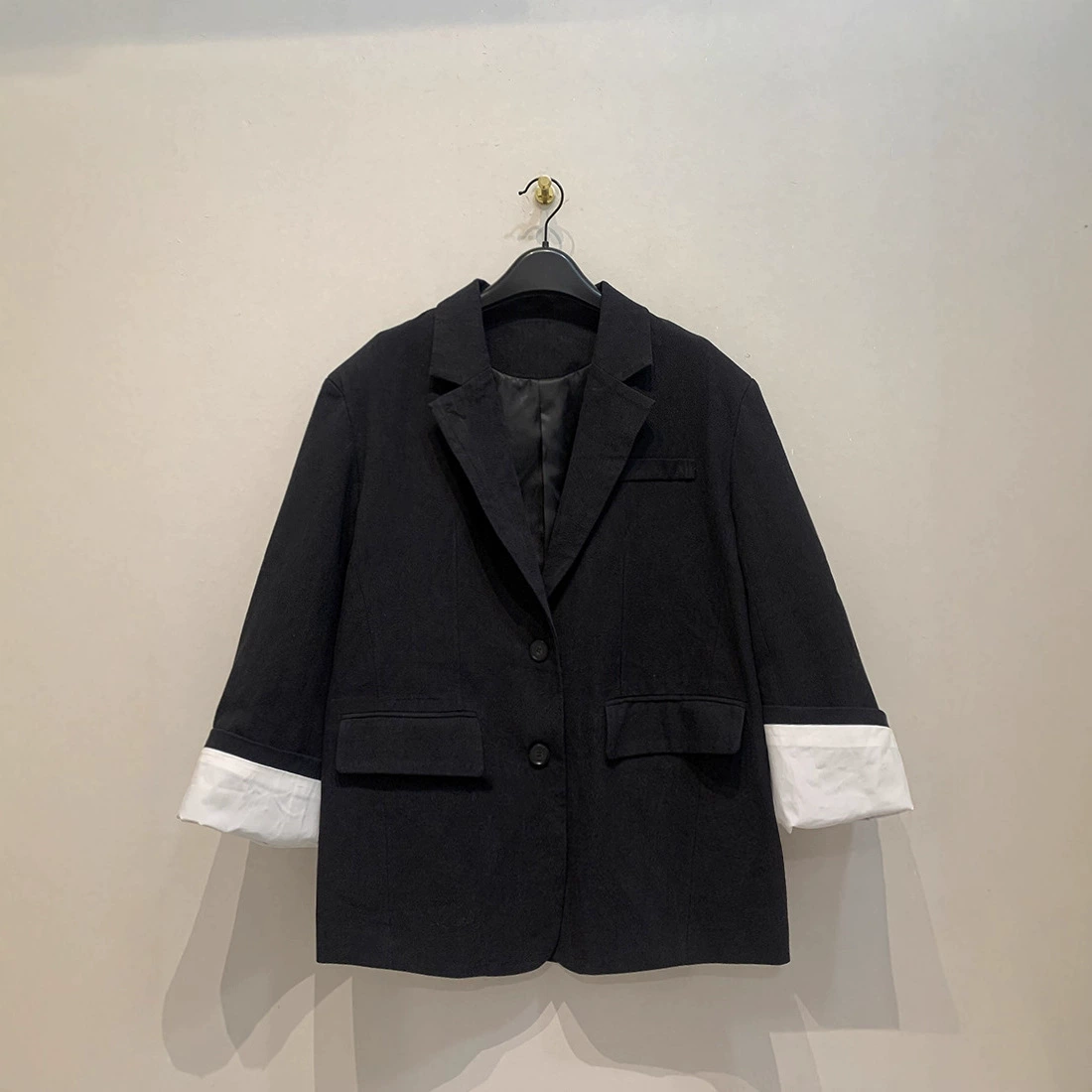 Сухой журавль Стиль Весна и лето новый Париж простой стиль блоггер Профиль широкий костюм свободное похудение широкое пальто