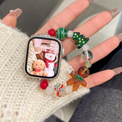 クリスマスの姜パイ人のビーズバンドはapplewatch98seアップルの腕時計バンドS10クリスマスツリーに適しています