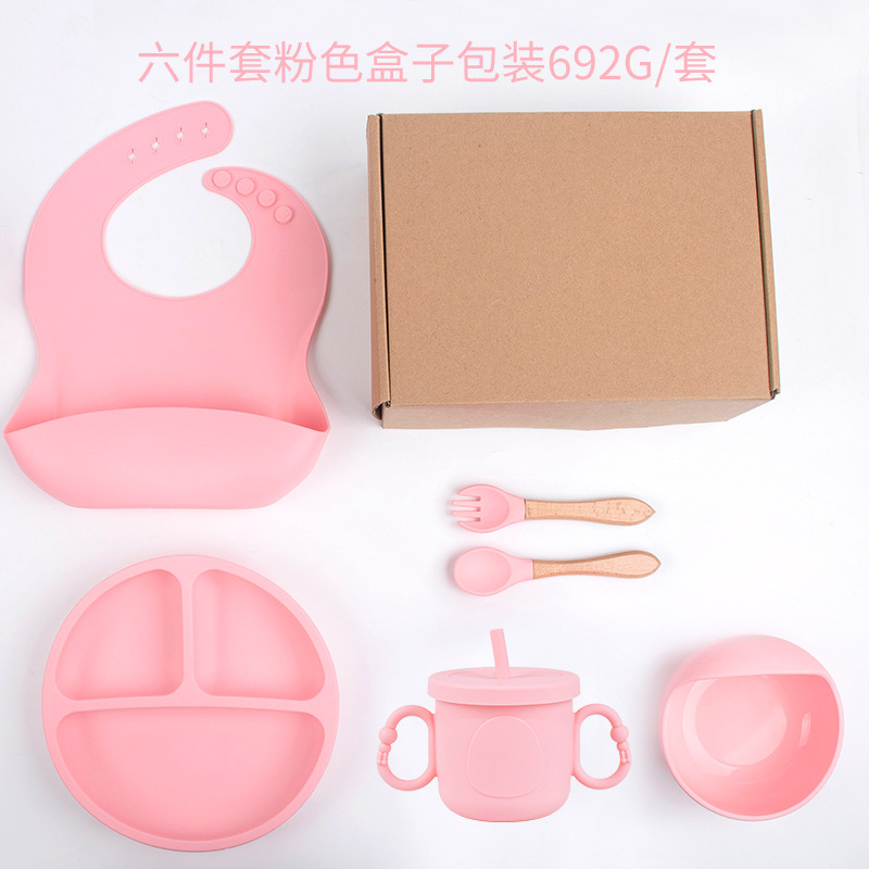 Placa de almuerzo de ventosa resistente a caídas de silicona de grado alimenticio Dumo Baby Juego de tazón Placa de almuerzo de silicona