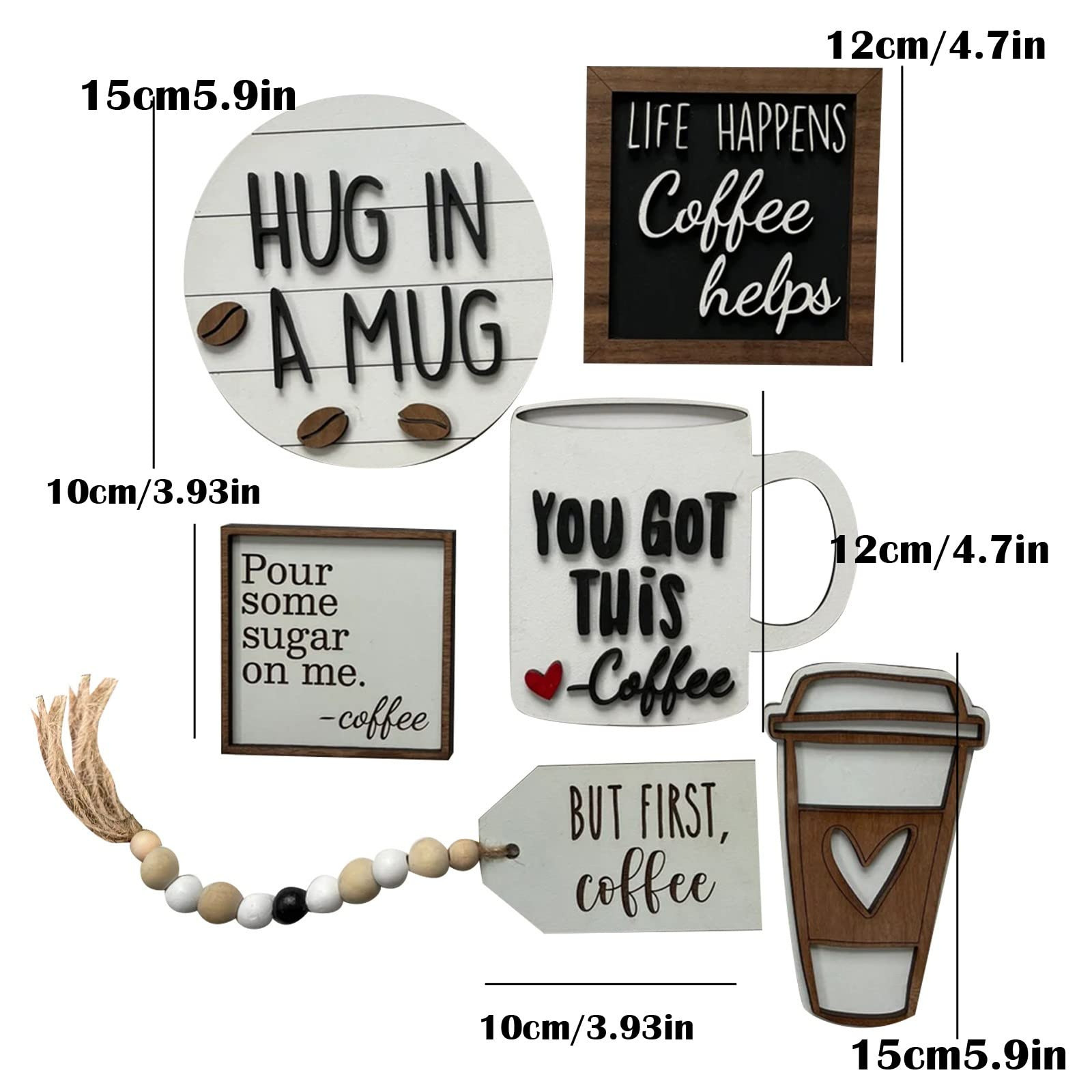 Rural farmhouse summer coffee cup layered tray desktop home wooden crafts decoration_voghion.com