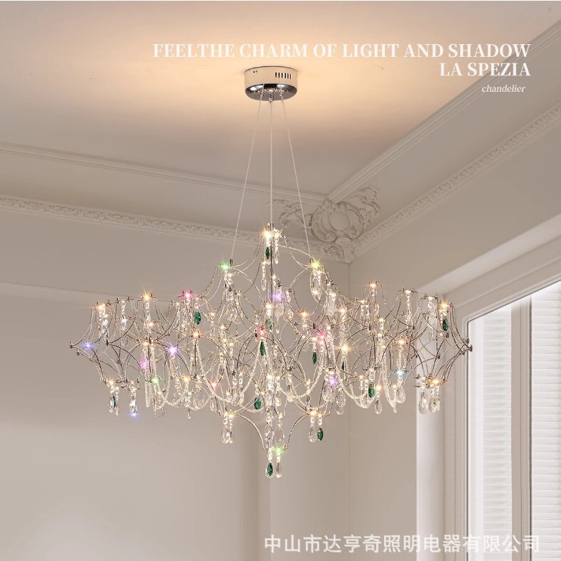 French Entry Luxury Crystal Chandelier Living Room Pearl Main Lamp Personalized Art Firefly Restaurant Lighting Designer Bedroom