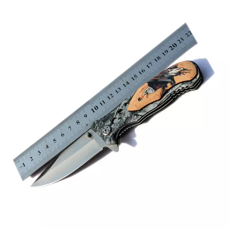 优质热销户外求生折叠刀木柄便携式刀野外露营装备随身携带口袋刀