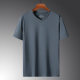 Summer Ice Silk V-neck Short-sleeved T-shirt Men's Trendy Thin T-shirt Solid Color Base Shirt Top Clothes T Loose Breathable
