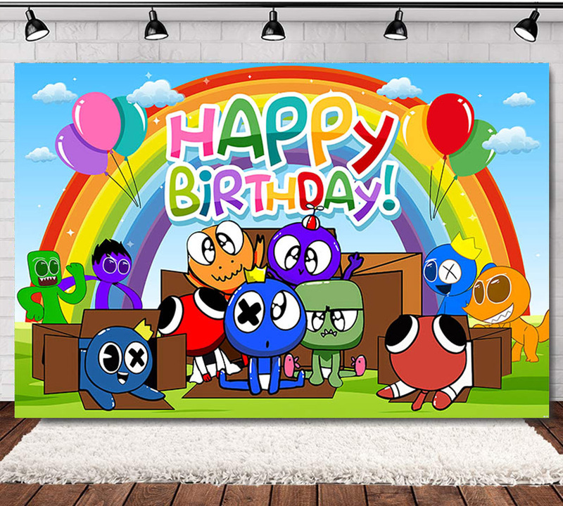 Amazon Cartoon Rainbow Friends Mickey Ice and Snow Children's Birthday Party Photo Photography Background Cloth Decoration Supplies