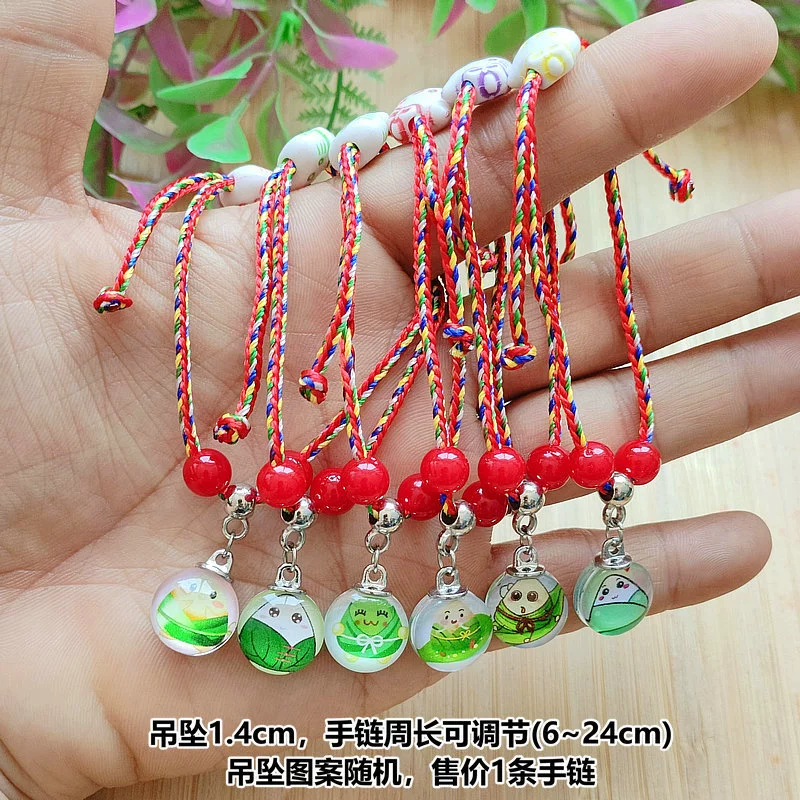 Children's cartoon accessory, red rope bracelet