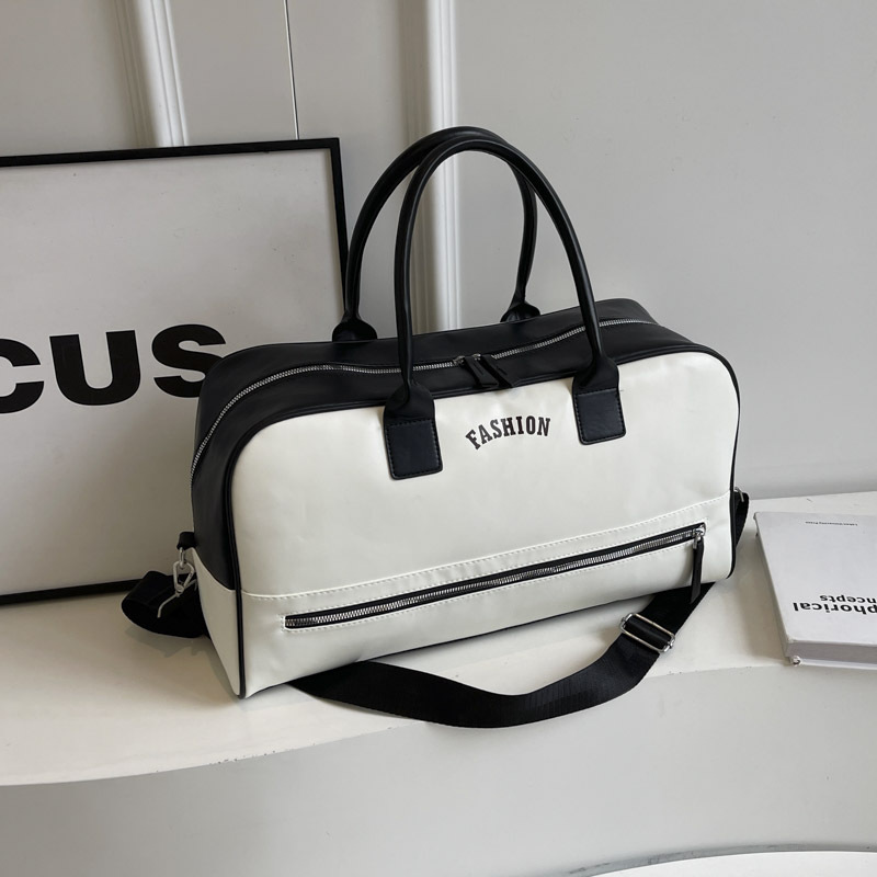 Nuevo paquete de viaje de textura PU, gran capacidad de separación seca y húmeda, bolsa deportiva, bolso de moda de color contraste, bolso de mochila