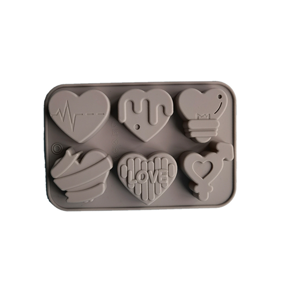 6 amor 186 molde de silicona pastel helado pudín molde de postre jabón utensilios