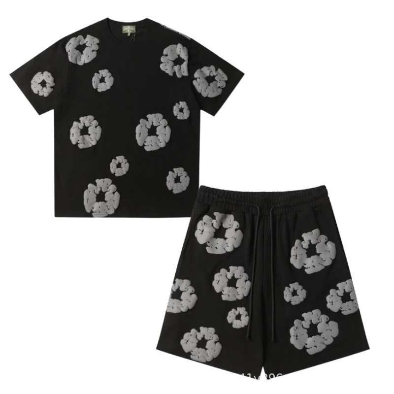 夏のファッショントレンドヘアプリントシリーズルーズTシャツ半袖ヒップホップストリートウェア男性と女性の同じスタイルのカジュアルスーツ|undefined