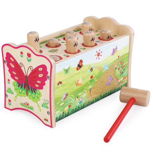 Baby whack-a-mole children's educational early education two-in-one animal eight-tone piano parent-child game wooden toy