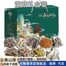 云南山珍菌菇礼盒装送礼 羊肚菌鸡油菌菌菇干货礼盒汤料批发代发