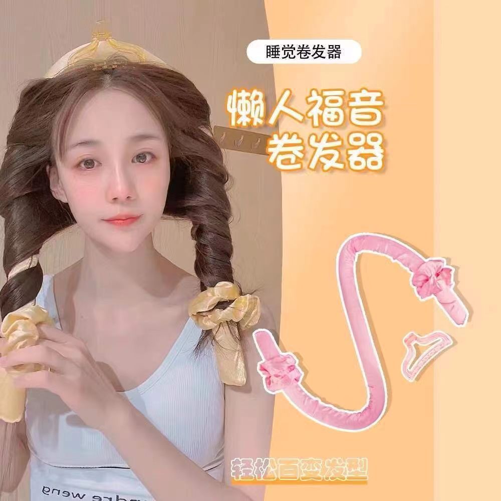 No daña el cabello amazon perezoso espuma de sueño esponja rizador de cabello de ondas grandes conjunto de anillo de cabello sin barra de rizos calientes