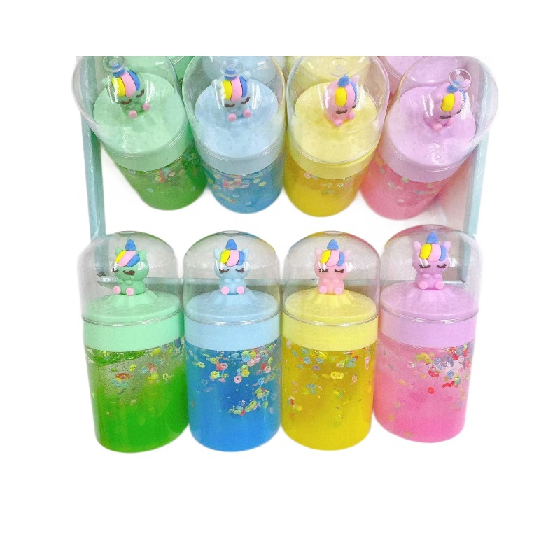 Doble muñeca goma espumante nuevo colorido barro slim juguetes para niños 2 yuanes barro de cristal descompresión al por mayor