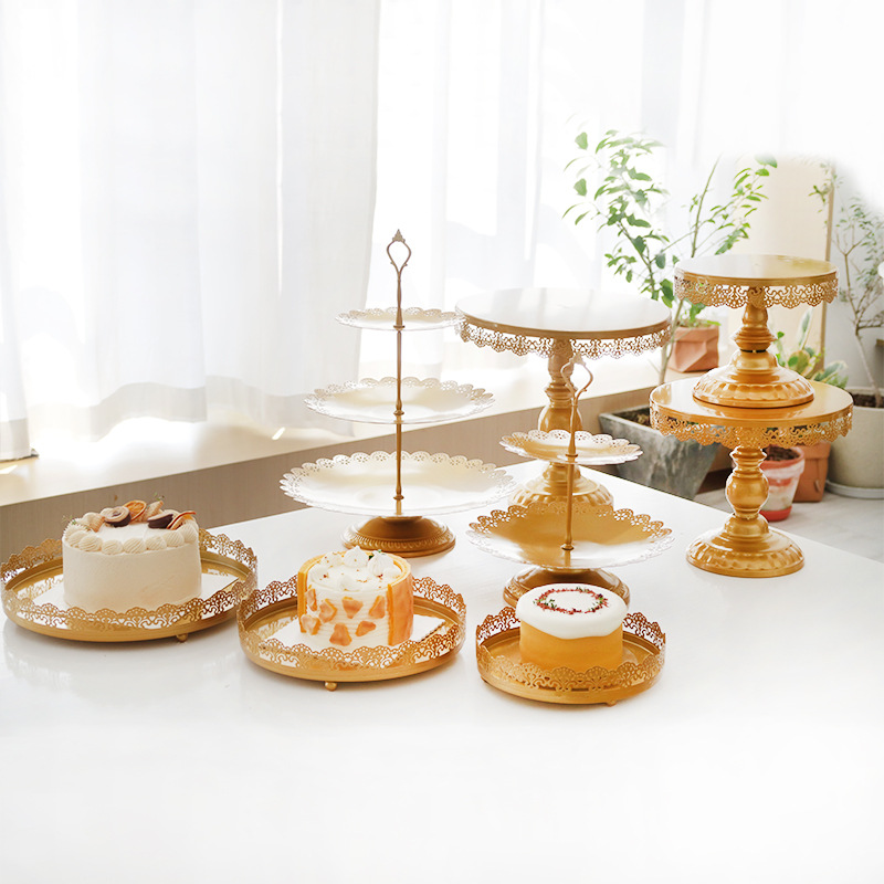 Mesa de postre bandeja de pies altos bandeja de pastel negro 10 pulgadas bandeja de bocadillos bandeja de pastel negro hierro forjado propósitos de boda