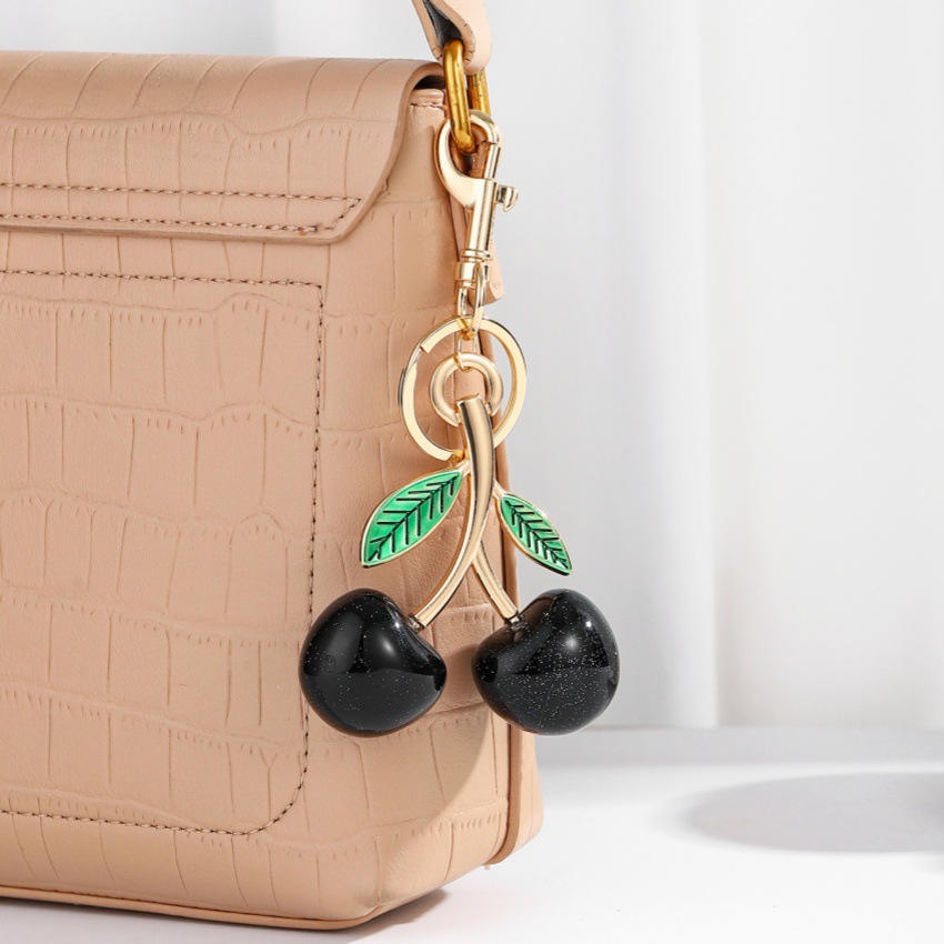 Daily Occasion Resin Cherry Bag Pendant Keychain Bag Charms