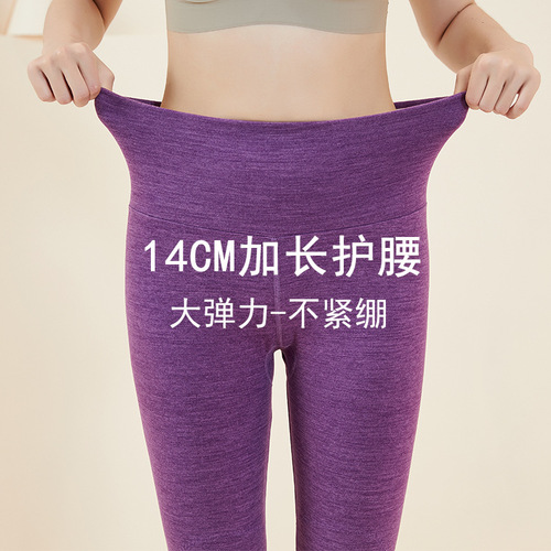 Women's De Lin Autumn Knee & Waist Support Leggings, Cation High-Waist Stretch Underwear, Boneless, Thick Warm Leggings
