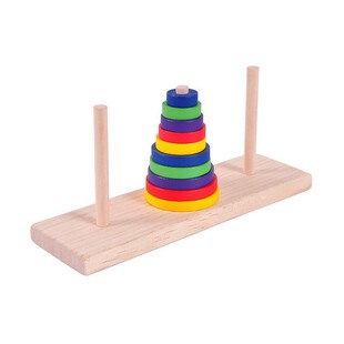 Adult Classical Intellectual Toy Wooden Toy Tower Hanoi Tower Colorfulful Yu Gong Moves the Mountain Colorfulful Small Ten-Story Tower of Hanoi