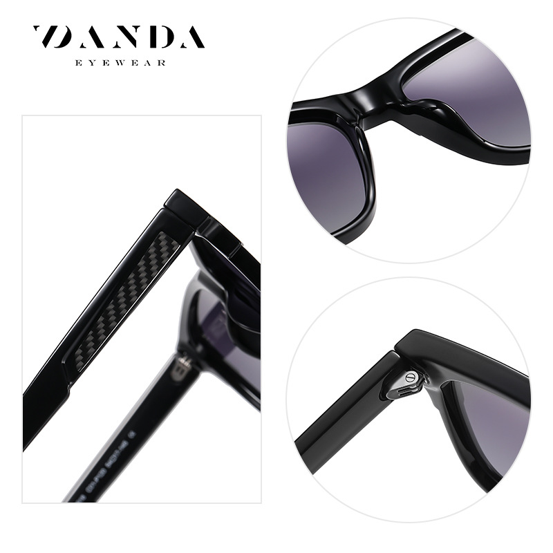 Nuevo estilo casual gafas de sol hombres gafas de sol polarizadas TR90 ultra ligero pierna pegatinas fibra de carbono 7518 gafas de sol de moda