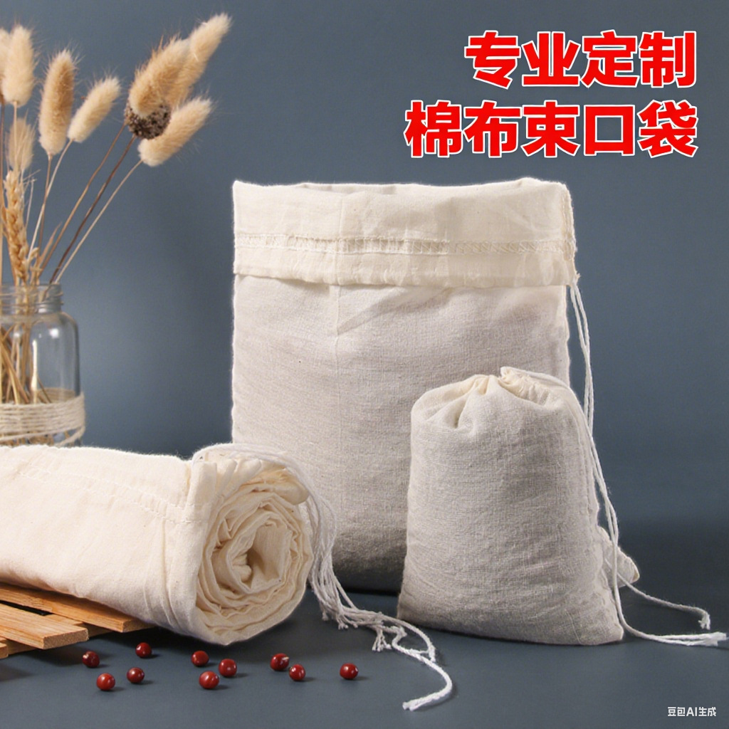 食品级纯棉过滤袋加厚棉布袋小号卤料袋大号葡萄酒水果挤汁棉麻袋
