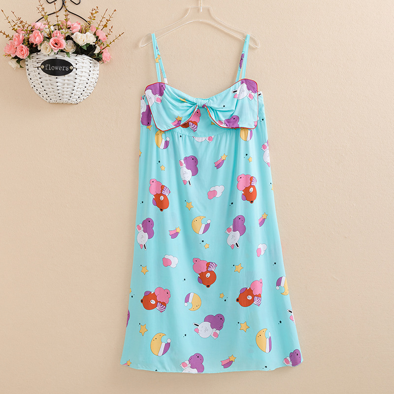 Summer Thin Cotton Silk Nightgown Women's Sexy Sling Sleepwear Home Clothes Japanese Sweet Loose Large Size Cotton Silk Dress Summer Thin Cotton Silk Nightgown Women's Sexy Sling Sleepwear Home Clothes Japanese Sweet Loose Large Size Cotton Silk Dress