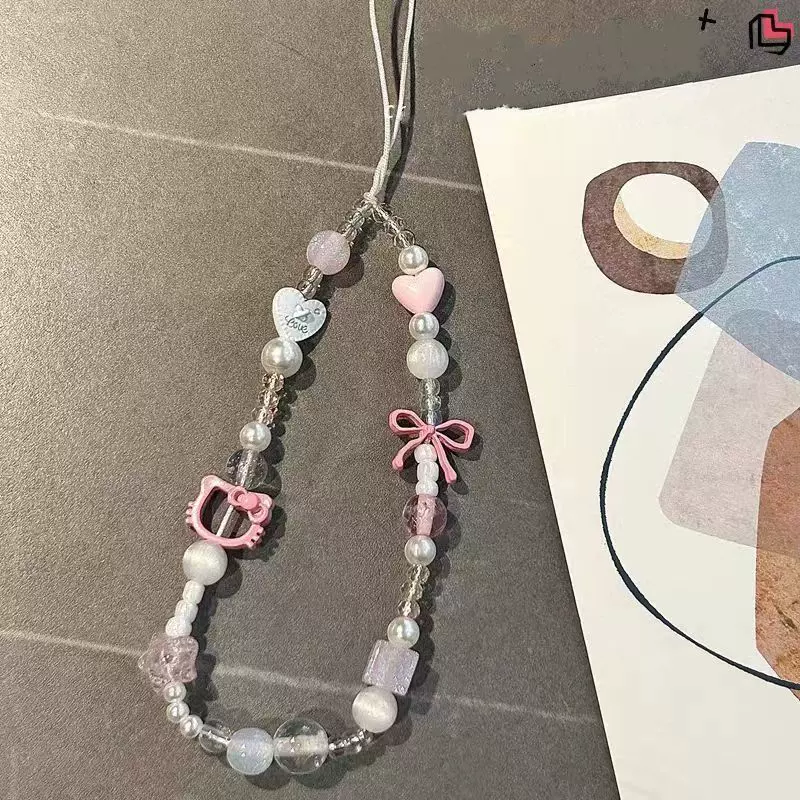 kitty猫蝴蝶结手机链短款手机挂绳女款可爱ccd相机挂绳手机挂链