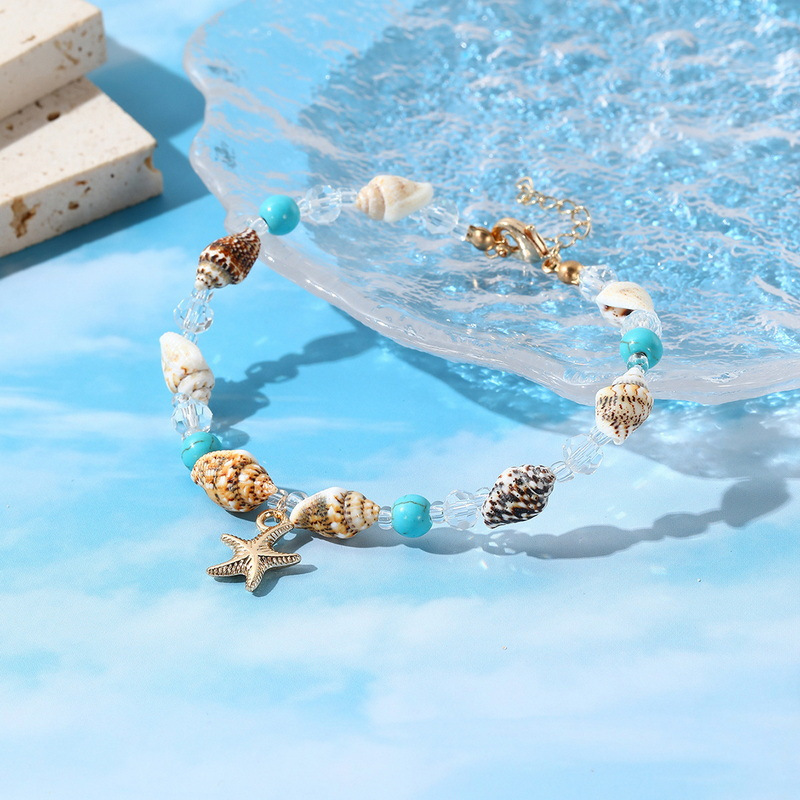 Wholesale Jewelry Simple Style Classic Style Star Shell Anklet display picture 1