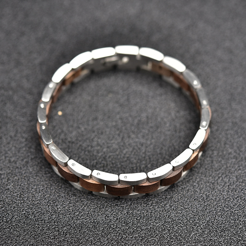 48g Weight Bracelets Classification Wood Chain Material 1 Piece Quantity Holiday, Daily Occasion Wood Material Geometric Pattern Men's Gender Vintage Style, Simple Style Style Vintage Style Simple Style Geometric Wood Men's Bracelets Men's Chain Bracelets 5