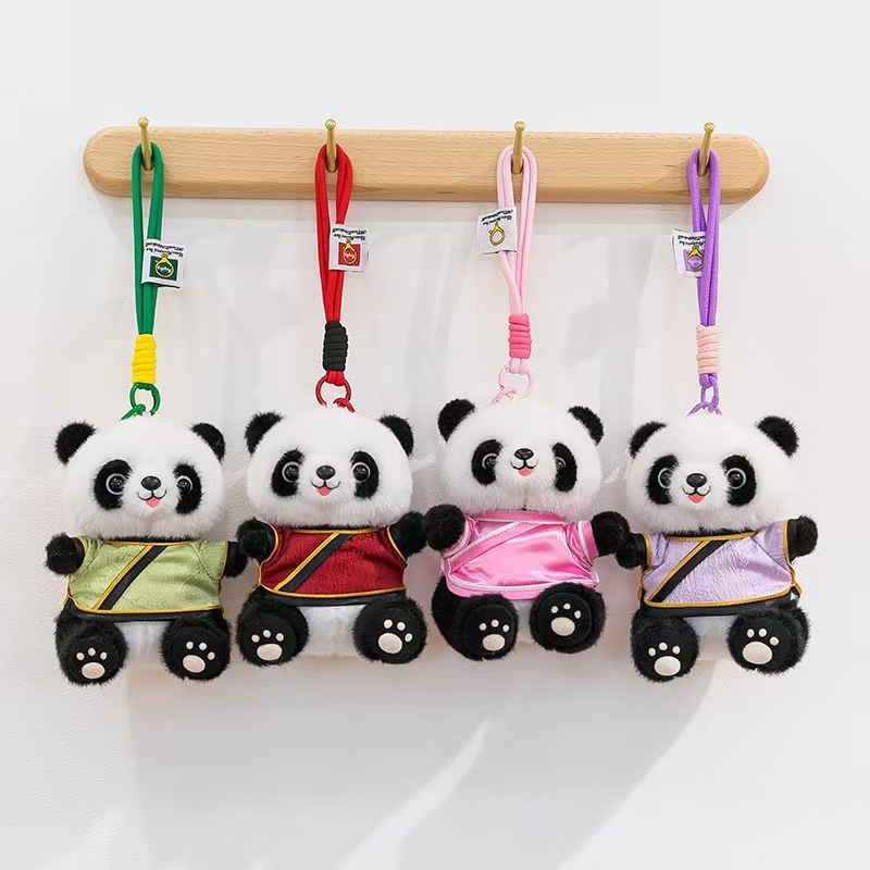 新しい中国風唐装パンダぬいぐるみ中国風漢服ペンダント人形成都パンダお土産卸売|undefined