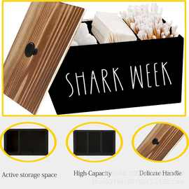 木质桌面卫生棉收纳盒家用分格储物盒多用途带盖整理盒棉签收纳盒