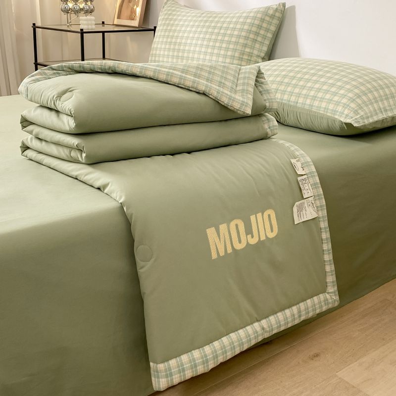 Verano frío edredón de algodón lavable con máquina edredón de aire acondicionado de verano de cuatro piezas edredón de fibra de soja edredón de verano delgado edredón núcleo image 3